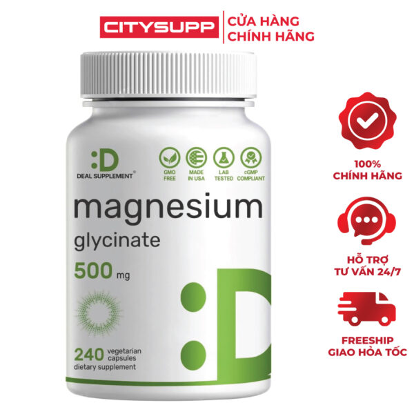 Magnesium Glycinate 500mg (240 Viên) | Deal Supplement