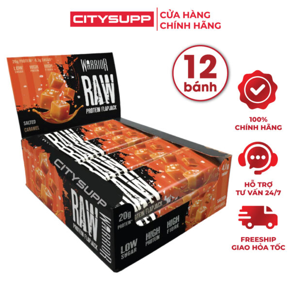 Warrior RAW BAR (Hộp 12 Thanh), Thanh Protein Thay Thế Bữa Ăn